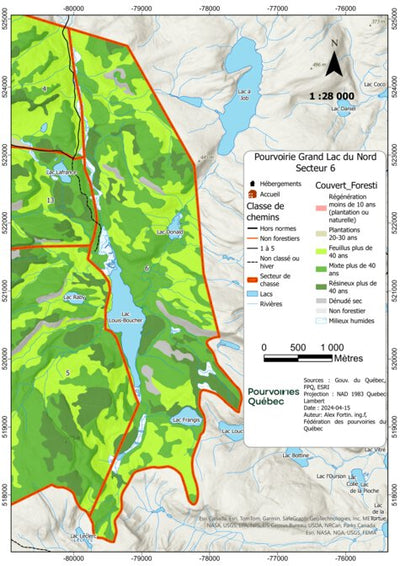 FPQ Secteur 6, Pourvoirie Grand Lac du Nord et Club Lac des Perches digital map