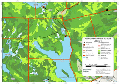 FPQ Secteur 7, Pourvoirie Grand Lac du Nord et CLub Lac des Perches digital map