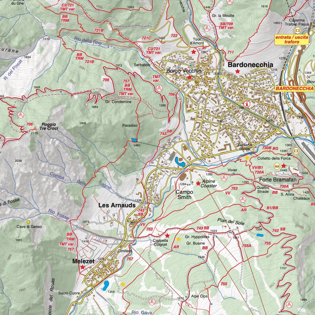 Carta 21 - Briançon - Vallée de la Guisane - Vallée de la Clarée Map by ...