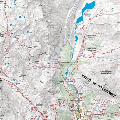 Fraternali Editore Carta 33 - Monte Rosa - Alta Valle di Gressoney - Alta Val d’Ayas digital map