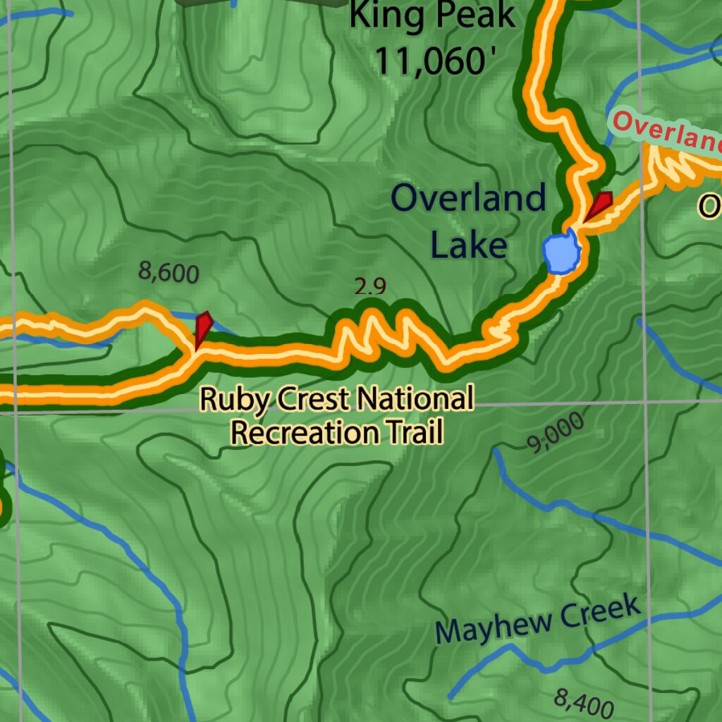 Ruby Sc Map Ruby Mountains National Recreation Trail - South Map by Friends of ...
