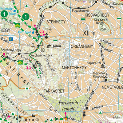 FRIGORIA Könyvkiadó Kft. (Publishing House Ltd.) Budai-hegység és környéke kerékpáros és turistatérkép M 1:42.000 digital map