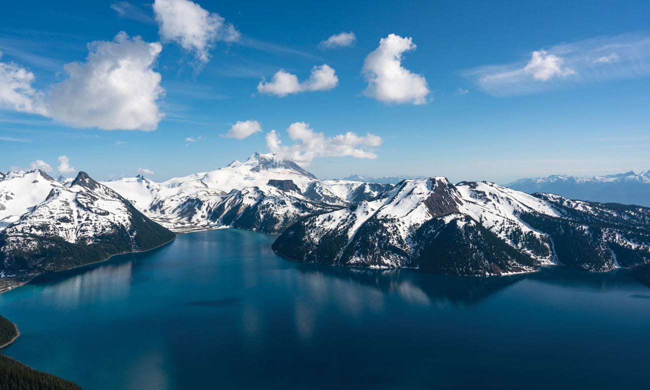 Snow Mountain lake landscape in Garibaldi Provincial Park