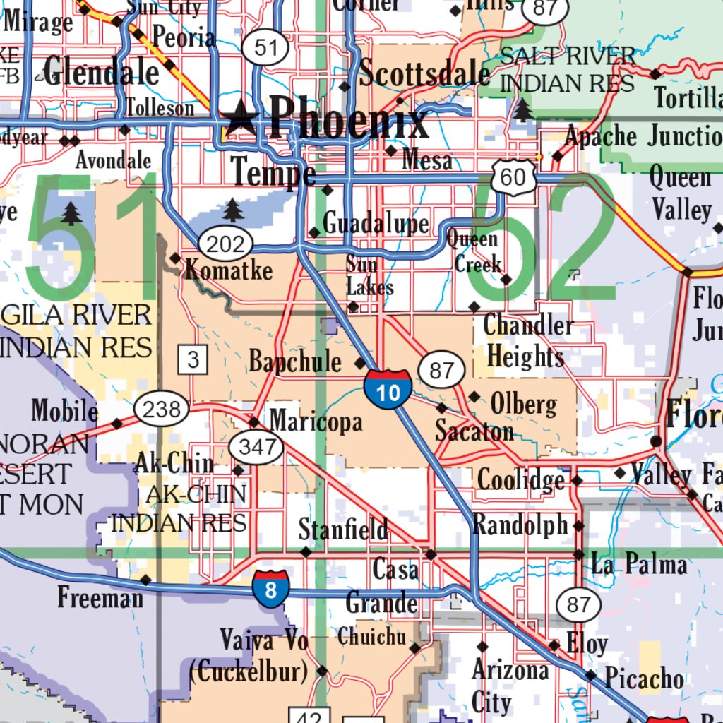 Arizona Atlas & Gazetteer- Overview Map by Garmin | Avenza Maps
