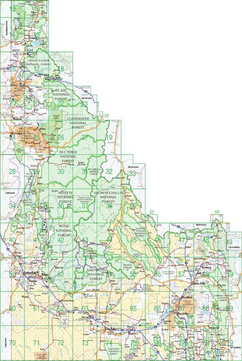 Idaho Atlas & Gazetteer Overview Map Preview 1