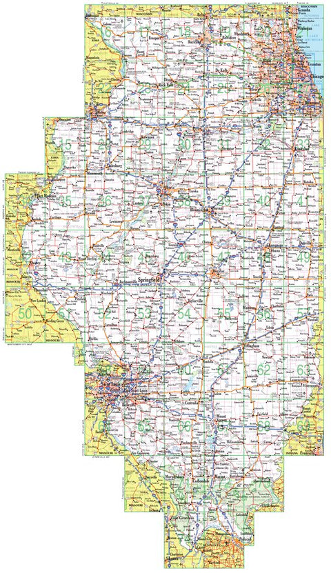 Illinois Atlas & Gazetteer Overview Map Preview 1