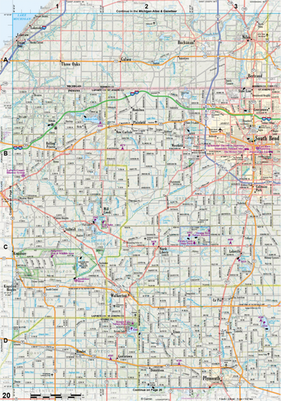 Indiana Atlas & Gazetteer Page 20 Preview 1