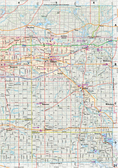 Indiana Atlas & Gazetteer Page 21 Preview 1