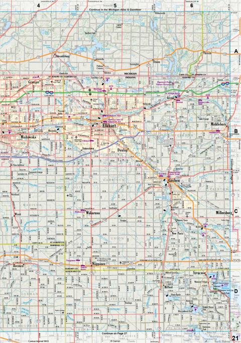 Indiana Atlas & Gazetteer Page 21 Preview 1