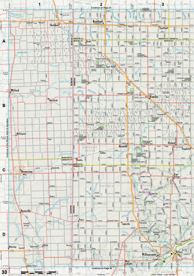 Indiana Atlas & Gazetteer Page 30 Preview 1