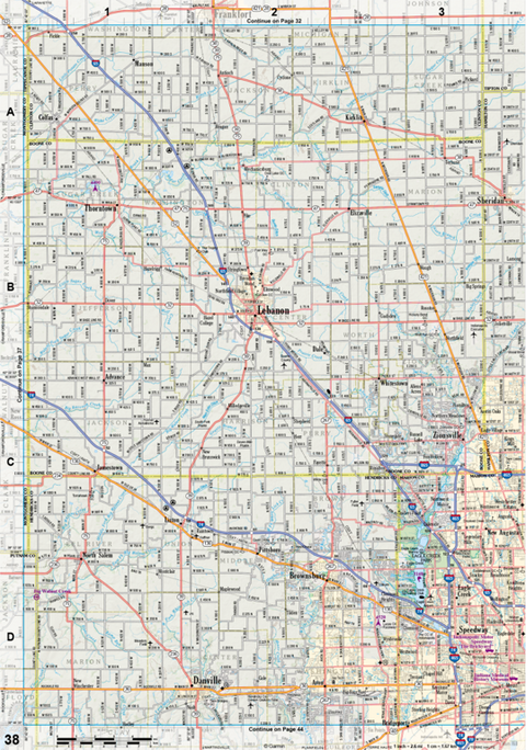 Indiana Atlas & Gazetteer Page 38 Preview 1