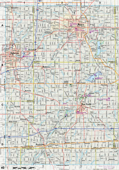 Indiana Atlas & Gazetteer Page 40 Preview 1