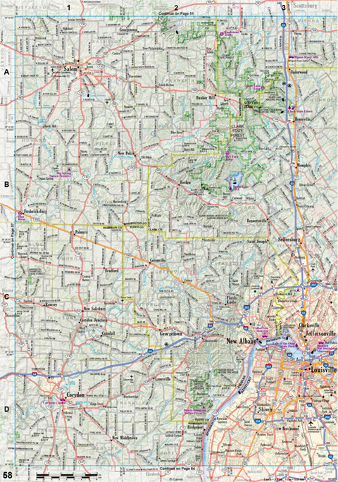 Indiana Atlas & Gazetteer Page 58 Preview 1