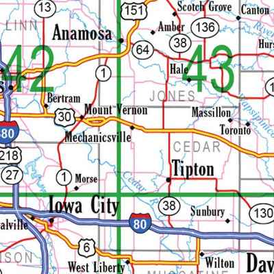 Garmin Iowa Atlas & Gazetteer Overview Map digital map