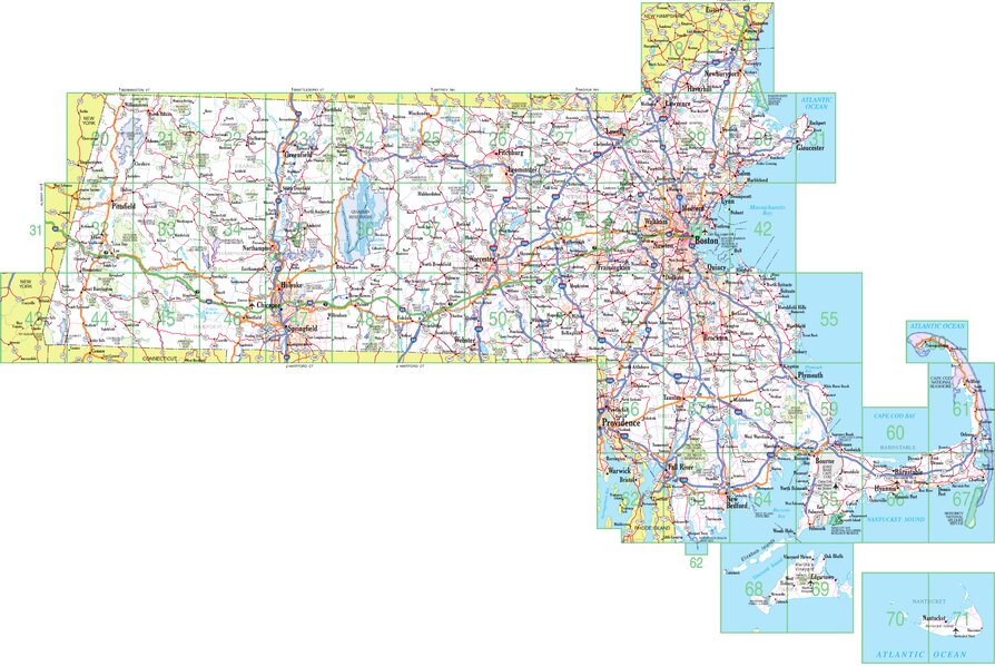 Massachusetts Atlas & Gazetteer Overview Map by Garmin | Avenza Maps