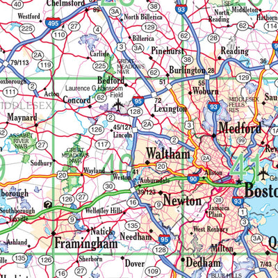Massachusetts Atlas & Gazetteer Overview Map Preview 3
