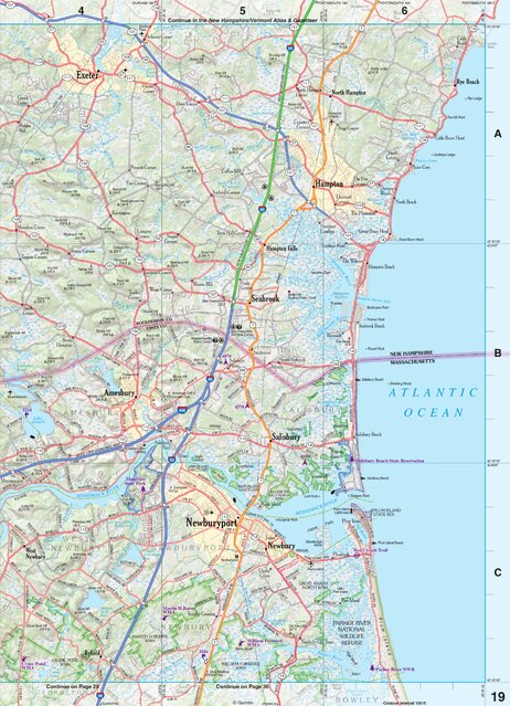 Massachusetts Atlas & Gazetteer Page 19 Preview 1