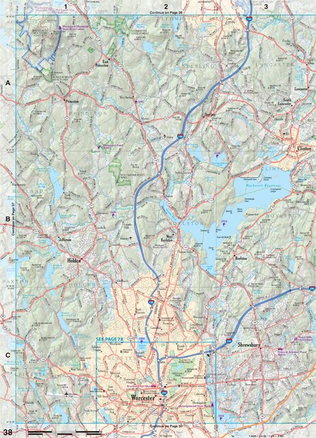 Massachusetts Atlas & Gazetteer Page 38 Preview 1