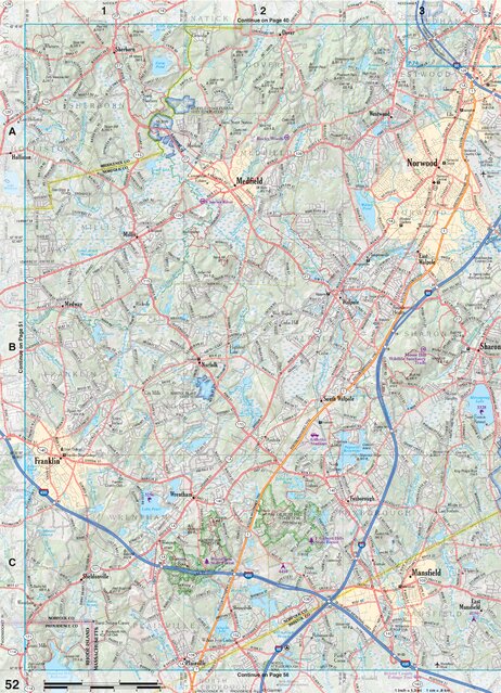 Massachusetts Atlas & Gazetteer Page 54 Preview 1