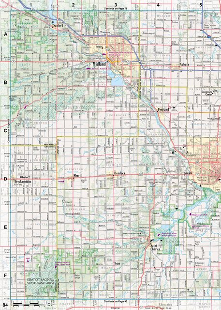 Michigan Atlas & Gazetteer Page 84 Preview 1