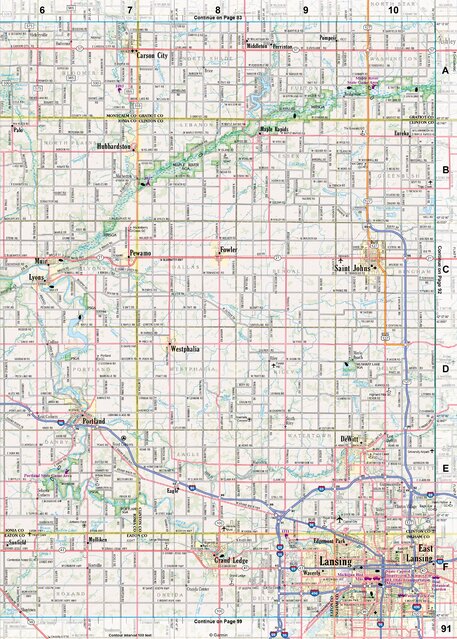 Michigan Atlas & Gazetteer Page 91 Preview 1
