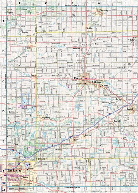 Michigan Atlas & Gazetteer Page 92 Preview 1