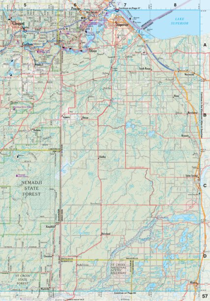 Garmin Minnesota Atlas & Gazetteer Page 57 digital map
