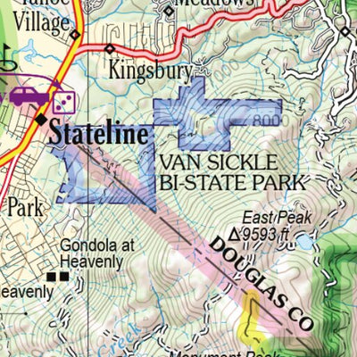 Nevada Atlas & Gazetteer Lake Tahoe Detail Preview 3