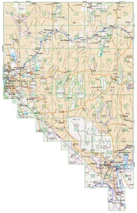 Nevada Atlas & Gazetteer Overview Map Preview 1