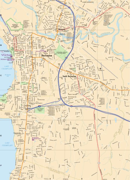 New Hampshire/Vermont Atlas & Gazetteer- Burlington VT 1 Map by