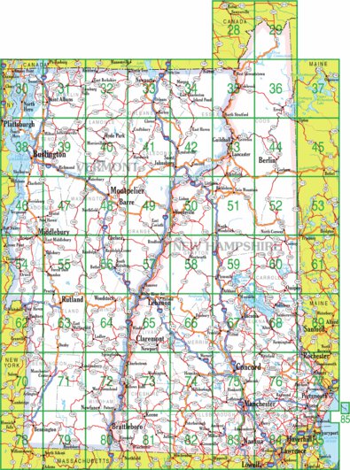 New Hampshire/Vermont Atlas & Gazetteer Overview Map Preview 1