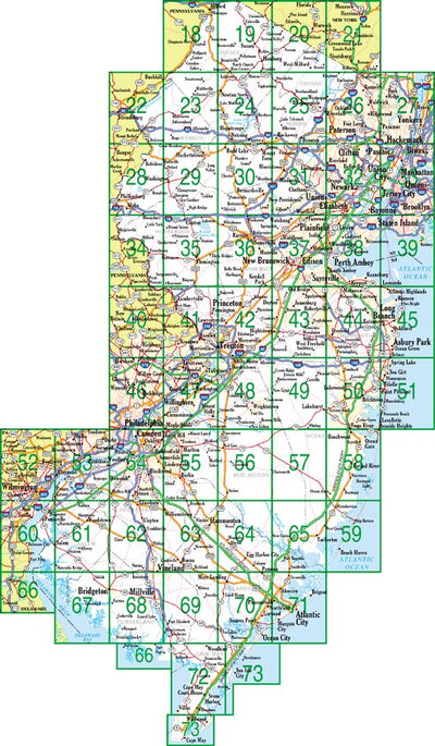 New Jersey Atlas & Gazetteer Overview Map Preview 1