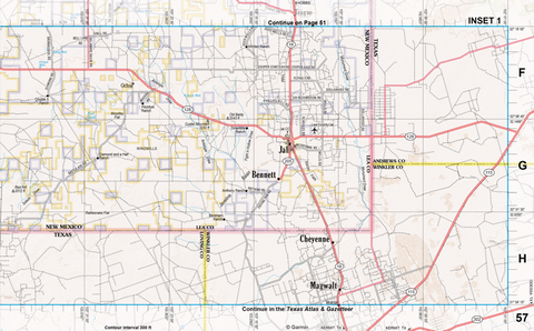 New Mexico Atlas & Gazetteer Page 57 Inset Preview 1