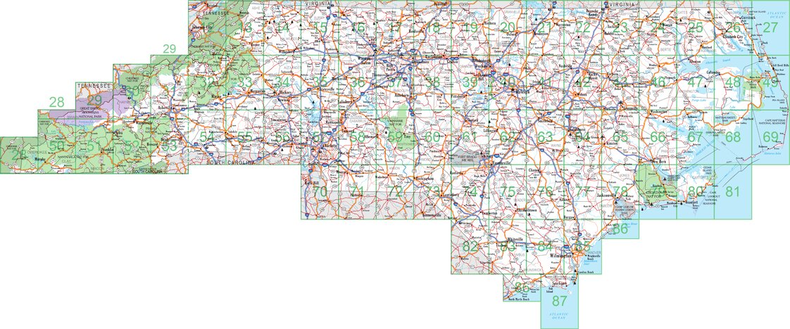 North Carolina Atlas & Gazetteer Highway Map by Garmin | Avenza Maps
