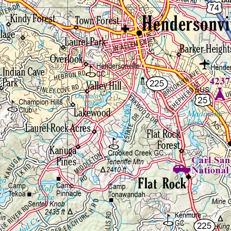 North Carolina Atlas & Gazetteer Page 53 Map by Garmin | Avenza Maps