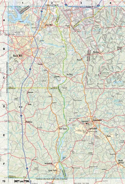 North Carolina Atlas & Gazetteer Page 70 Map by Garmin | Avenza Maps