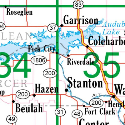 North Dakota Atlas & Gazetteer Overview Map Preview 3