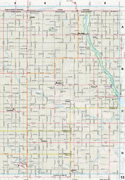North Dakota Atlas & Gazetteer Page 13 Preview 1