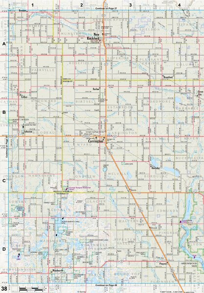 North Dakota Atlas & Gazetteer Page 38 Preview 1