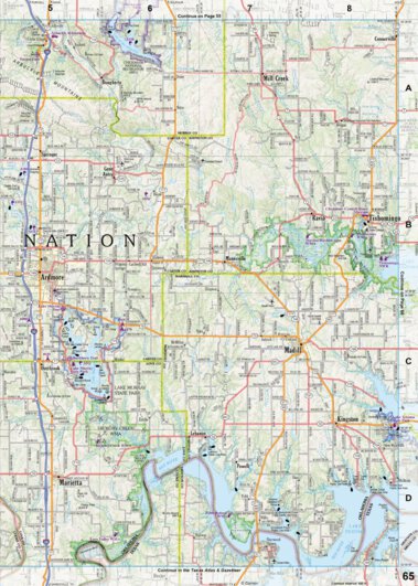 Garmin Oklahoma Atlas & Gazetteer Page 65 digital map
