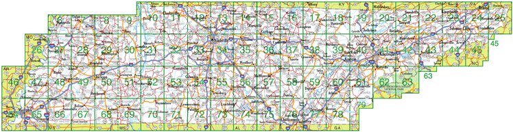 Tennessee Atlas & Gazetteer Overview Map by Garmin | Avenza Maps
