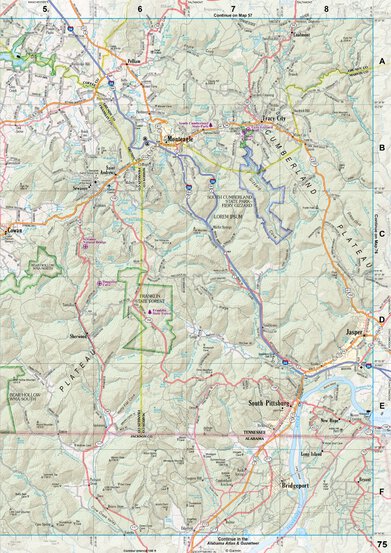 Tennessee Atlas & Gazetteer Page 76 Map by Garmin | Avenza Maps