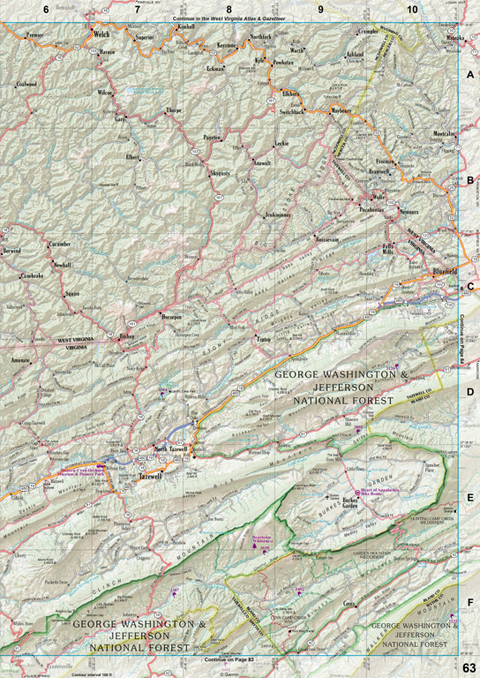 Virginia Atlas & Gazetteer Page 63 Preview 1