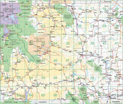 Wyoming Atlas & Gazetteer Overview Map Preview 1