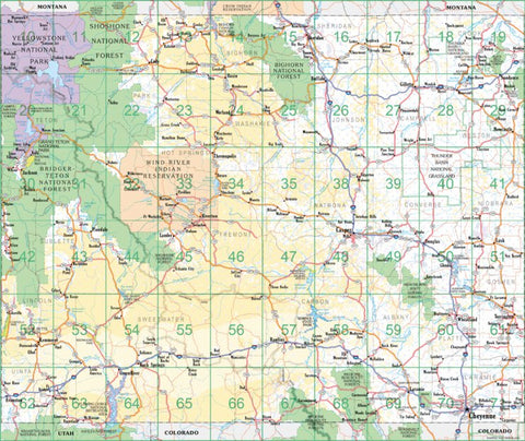 Wyoming Atlas & Gazetteer Overview Map Preview 1