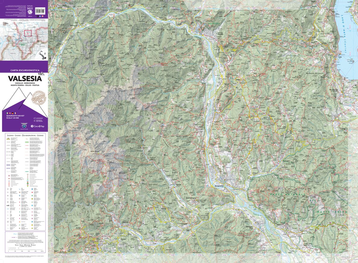 102 Valsesia South East hiking Map 1:25000 by Geo4map | Avenza Maps