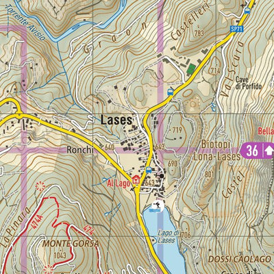Geoforma FZE 33. Monte Calisio, Altopiano di Pinè, Costalta digital map