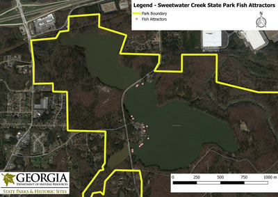 Georgia Department of Natural Resources Sweetwater Creek State Park Fish Attractor Map digital map
