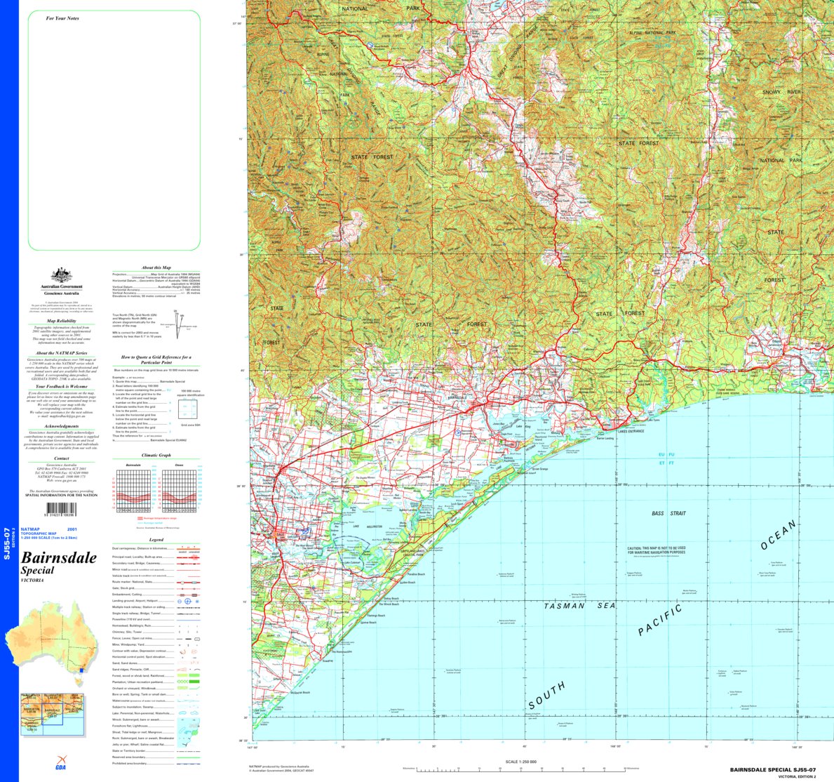 Bairnsdale Special SJ55 - 07 Map by Geoscience Australia | Avenza Maps