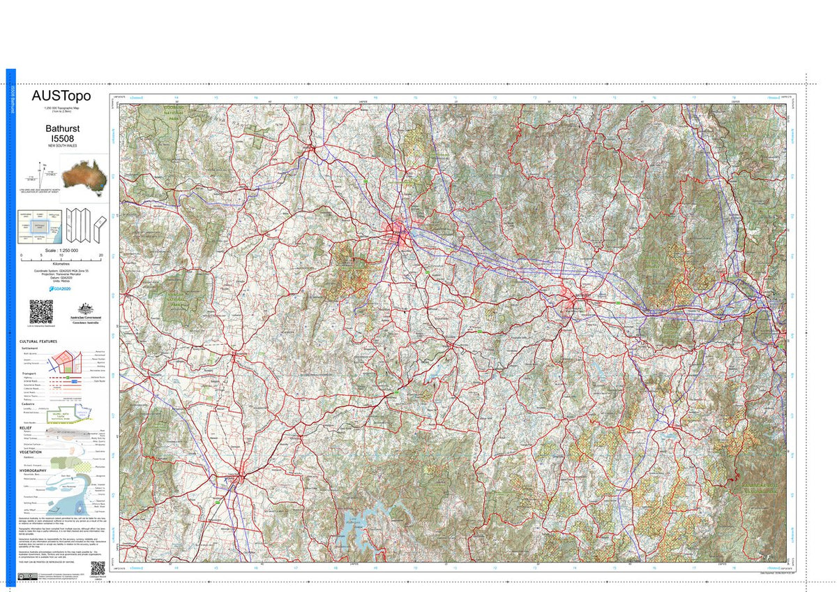 Bathurst I5508 Map by Geoscience Australia | Avenza Maps